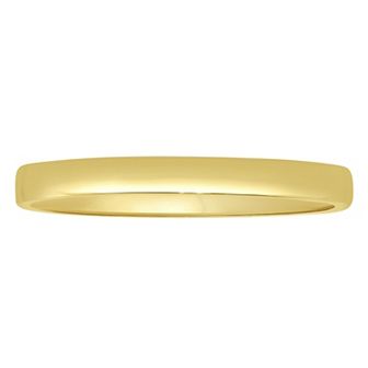 Jewelry Nation 14k Gold over Sterling Silver 2mm High Polish Band