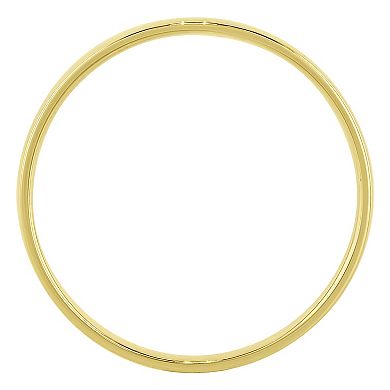 Jewelry Nation 14k Gold over Sterling Silver 2mm High Polish Band