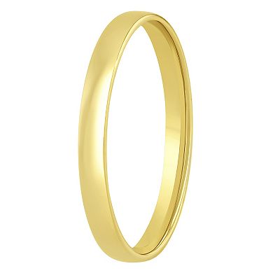 Jewelry Nation 14k Gold over Sterling Silver 2mm High Polish Band