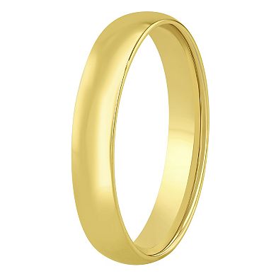 Jewelry Nation 14k Gold over Sterling Silver 4mm High Polish Band