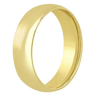 Jewelry Nation 14k Gold over Sterling Silver 6mm High Polish Band