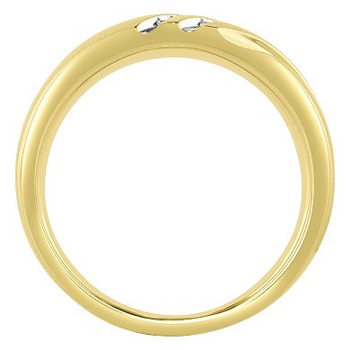 Men's Jewelry Nation 14k Gold over Sterling Silver Diamond Accent Statement Ring