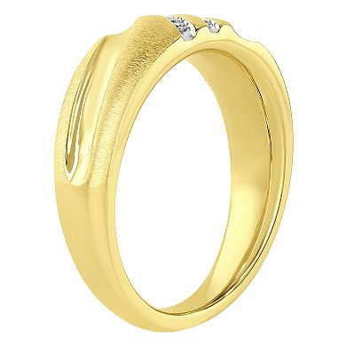 Men's Jewelry Nation 14k Gold over Sterling Silver Diamond Accent Statement Ring