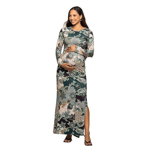 maternity occasion maxi dresses Tiffany Rose Francesca Maternity Maxi Dress Blush