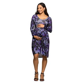 Maternity 24Seven Comfort Apparel Long Sleeve Empire Waist Dress