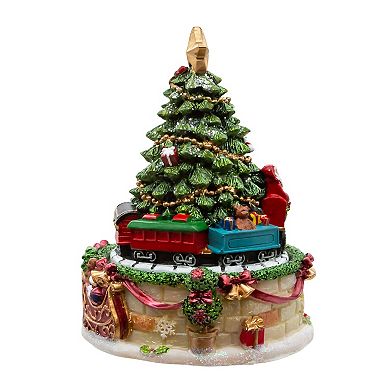 Kurt Adler 6-Inch Christmas Tree Revolving Music Box Table Decor