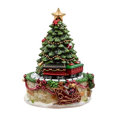 Kurt Adler 6-Inch Christmas Tree Revolving Music Box Table Decor
