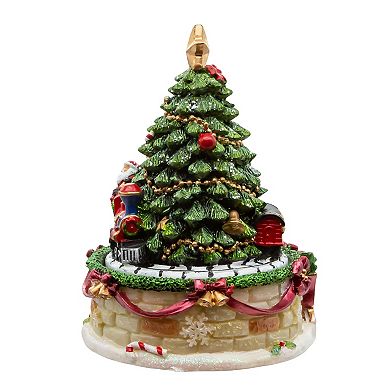 Kurt Adler 6-Inch Christmas Tree Revolving Music Box Table Decor