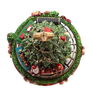 Kurt Adler 6-Inch Christmas Tree Revolving Music Box Table Decor