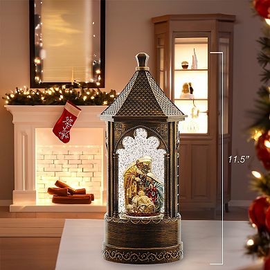 Kurt Adler Battery Operated Lighted Nativity Water Lantern Table Decor