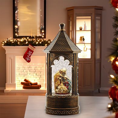 Kurt Adler Battery Operated Lighted Nativity Water Lantern Table Decor