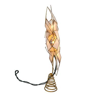 Kurt Adler 11.75-Inch 10-Light Double Point Capiz Star Christmas Tree Topper