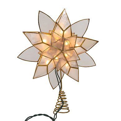 Kurt Adler 11.75-Inch 10-Light Double Point Capiz Star Christmas Tree Topper