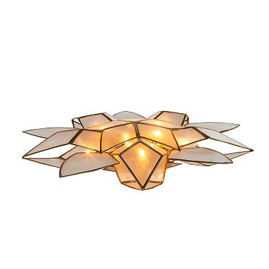 Kurt Adler 11.75-Inch 10-Light Double Point Capiz Star Christmas Tree Topper