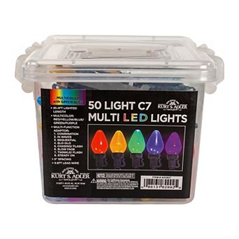 Kurt Adler 50 Light C7 Multi LED Lights with Multi Function