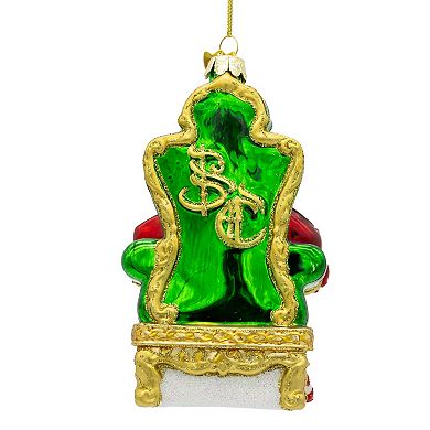 Kurt Adler Glass Santa On Throne Christmas Ornament