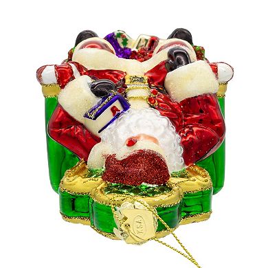 Kurt Adler Glass Santa On Throne Christmas Ornament