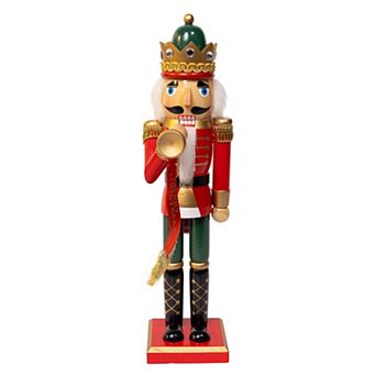 Kurt Adler Nutcracker Figurine Table Decor 15-Inch With Horn