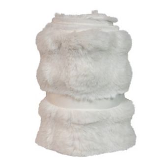 Kurt Adler 10-Inch x 24-Inch White Faux Fur Christmas Tree Skirt