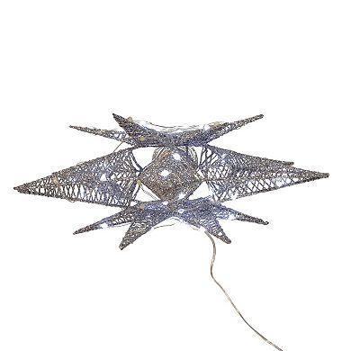 Kurt Adler 15-Inch 80-Light Micro LED Silver Starburst Christmas Tree Topper