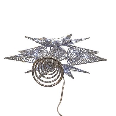 Kurt Adler 15-Inch 80-Light Micro LED Silver Starburst Christmas Tree Topper