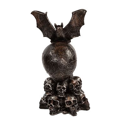 Kurt Adler 11.5-Inch Battery-Operated Bat & Skull Table Decor
