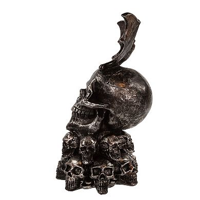 Kurt Adler 11.5-Inch Battery-Operated Bat & Skull Table Decor