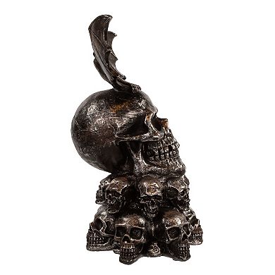 Kurt Adler 11.5-Inch Battery-Operated Bat & Skull Table Decor