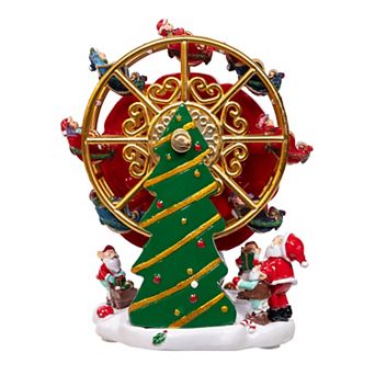 Kurt Adler 5.5-Inch Wind-Up Musical Ferris Wheel Table Decor