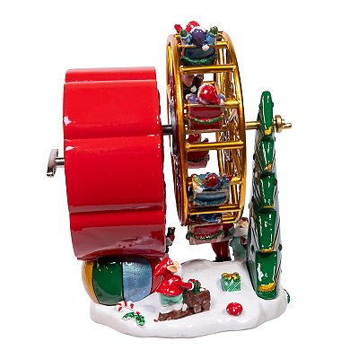 Kurt Adler 5.5-Inch Wind-Up Musical Ferris Wheel Table Decor