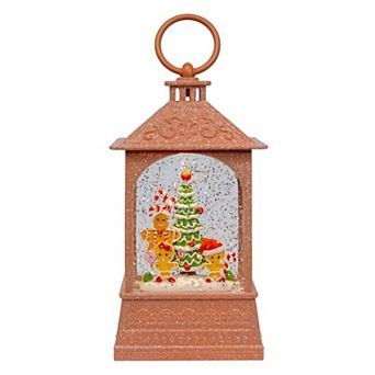 Kurt Adler Battery-Operated USB LED Lighted Gingerbread Water Lantern Table Decor