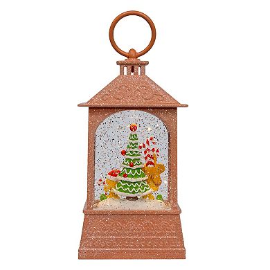 Kurt Adler Battery-Operated USB LED Lighted Gingerbread Water Lantern Table Decor