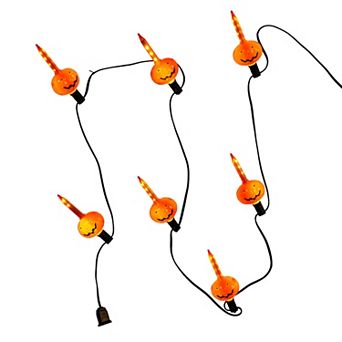 Kurt Adler 7-Light LED Pumpkin Streaming String Light Set