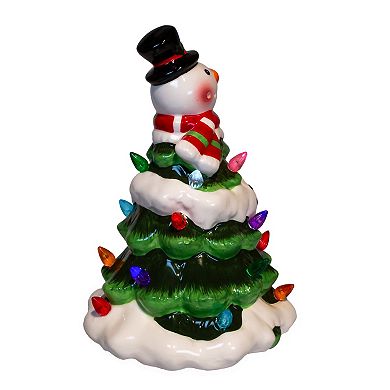Kurt Adler 9-Inch Battery Operated Light-Up Snowman Tree Table Decor