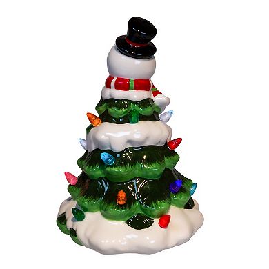 Kurt Adler 9-Inch Battery Operated Light-Up Snowman Tree Table Decor