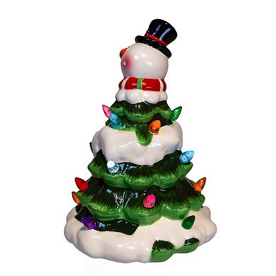 Kurt Adler 9-Inch Battery Operated Light-Up Snowman Tree Table Decor