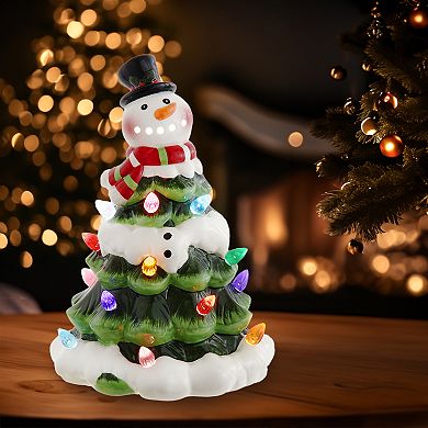 Kurt Adler 9-Inch Battery Operated Light-Up Snowman Tree Table Decor