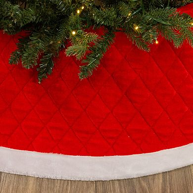 Kurt Adler 12 by 28-Inch Quilted Velvet Christmas Tree Skirt