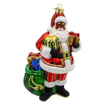 Kurt Adler 7-Inch Bellissimo Glass Santa Christmas Ornament