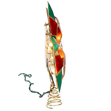 Kurt Adler 9.5-Inch Illuminated Poinsettia Christmas Tree Topper