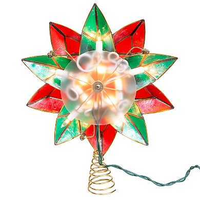 Kurt Adler 9.5-Inch Illuminated Poinsettia Christmas Tree Topper