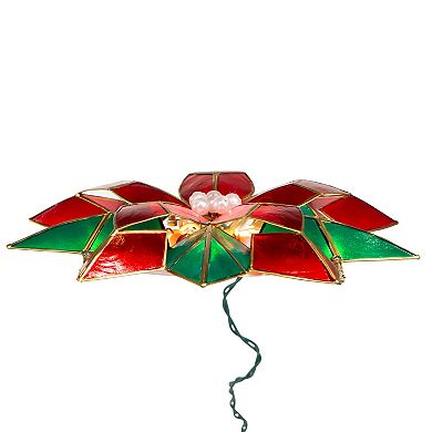 Kurt Adler 9.5-Inch Illuminated Poinsettia Christmas Tree Topper