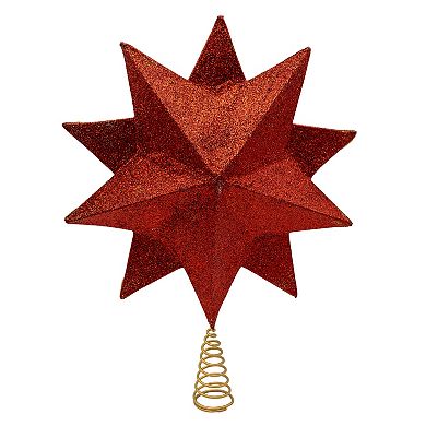 Kurt Adler 16-Inch Unlit Star Christmas Tree Topper with Simulated Pearl Accents
