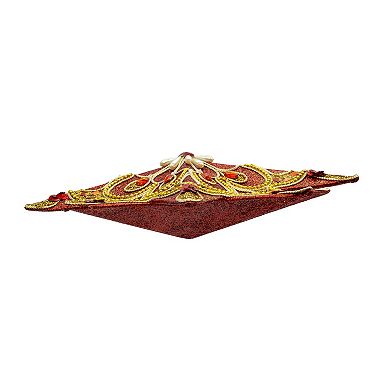 Kurt Adler 16-Inch Unlit Star Christmas Tree Topper with Simulated Pearl Accents