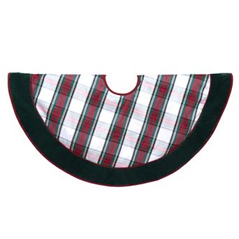 Kurt Adler 48-Inch Plaid Velvet Border Christmas Tree Skirt