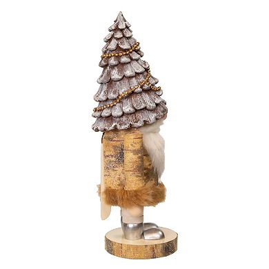 Kurt Adler 10-Inch Wooden Rustic Glamour Gnome Nutcracker Figurine Table Decor
