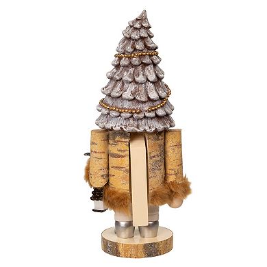 Kurt Adler 10-Inch Wooden Rustic Glamour Gnome Nutcracker Figurine Table Decor