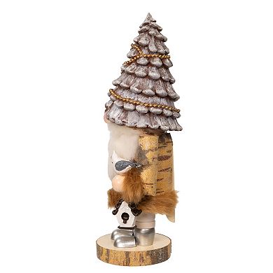 Kurt Adler 10-Inch Wooden Rustic Glamour Gnome Nutcracker Figurine Table Decor