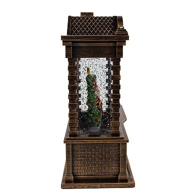 Kurt Adler 5.84-Inch Battery Operated Lighted Santa Fireplace Water Lantern Table Decor