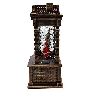 Kurt Adler 5.84-Inch Battery Operated Lighted Santa Fireplace Water Lantern Table Decor